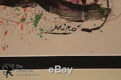 Vintage Joan Miro Poems a la Main Lithograph Print Color COA Signed in Stone