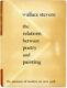 Wallace Stevens The Relations Between Poetry And Painting 1st Ed 1951 Scarce