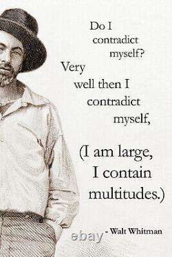 Walt Whitman Poem Print I Contain Multitudes Extract Art Photo Poster Gift