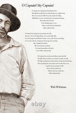 Walt Whitman Poem Print O' Captain my Captain Art Photo Poster Gift