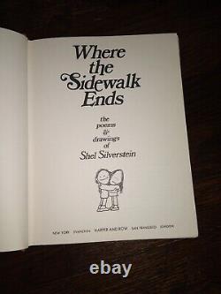 Where The Sidewalk Ends By Shel Silverstein 1974 HC no dust jacket