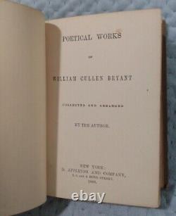 William Cullen Bryant Poetical Works Antique Poetry Hardcover 1883 VG EX 1880's