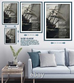 William Ernest Henley Poem Invictus Ship in Storm #2 Poster Print Art Photo