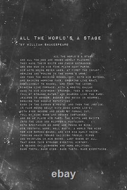 William Shakespeare Poem All The Worlds A Stage Grit Poster, Print, Painting