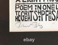 Woodcut of Robert Bly Poems by Wang Hui-Ming Pencil Signed by Poet & Artist 1971