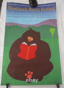 Woodstock (NY) Poetry Festival Signed Poster, Milton Glaser, Robert Bly, etc